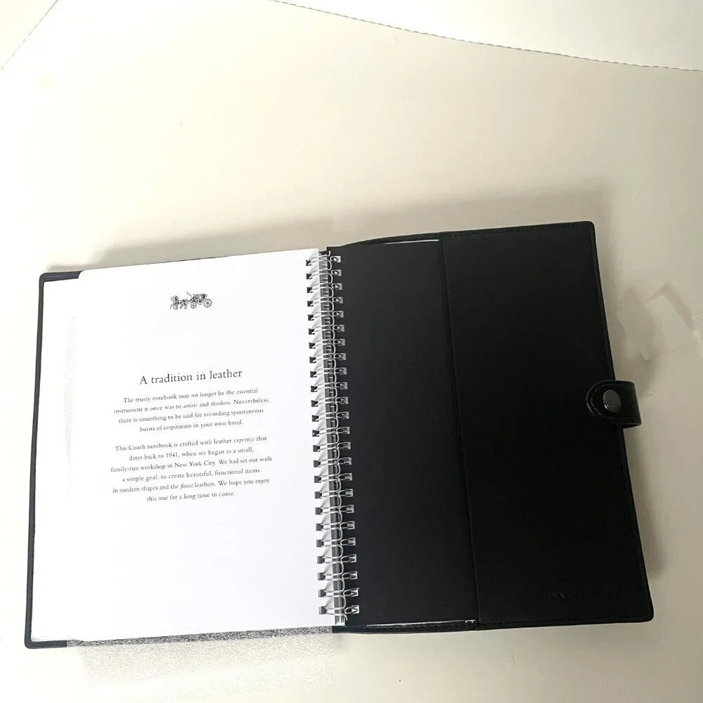 Coach CCP98 Boxed Notebook & Pencil Case Black Signature Canvas Penguin Leather